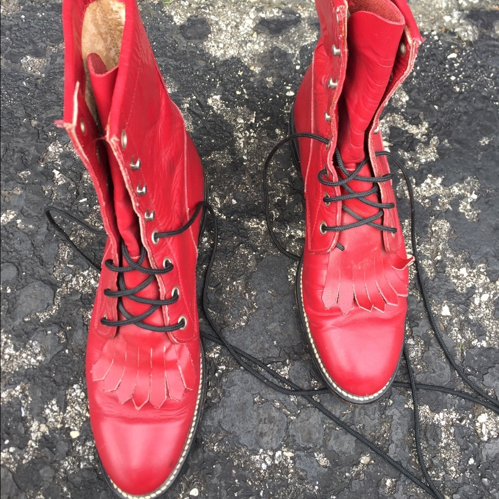 Vintage Leather Lace Up Boots
